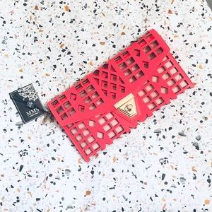 Neon Pink Caged Clutch